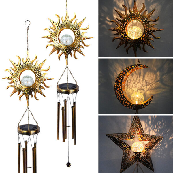 Copper Solar Light Wind Chime