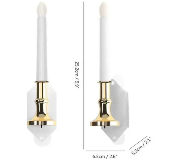 2 PCs Set | Solar Candle Stick Lights for Windows with LED and Suction Cups - Image 2