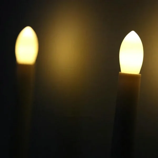 2 PCs Set | Solar Candle Stick Lights for Windows with LED and Suction Cups - Image 6