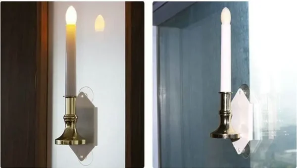 2 PCs Set | Solar Candle Stick Lights for Windows with LED and Suction Cups - Image 7