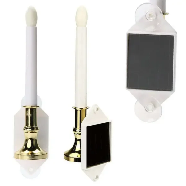 2 PCs Set | Solar Candle Stick Lights for Windows with LED and Suction Cups - Image 9