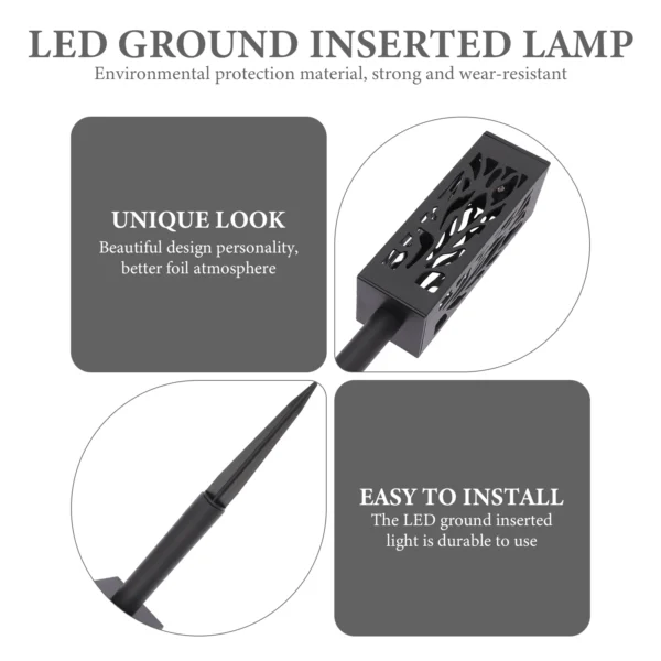 2 pcs Solar LED Ground Lamp - Easy Install, Durable, Warm Light - Image 4