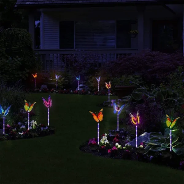 3 PCs Set | Butterfly Solar Lights Stake for Garden Pathway Decorative LED - Image 5