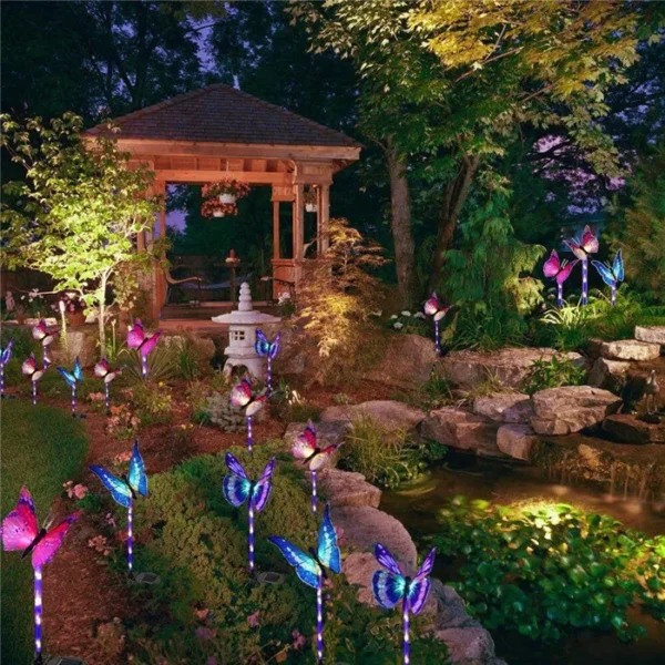 3 PCs Set | Butterfly Solar Lights Stake for Garden Pathway Decorative LED - Image 6