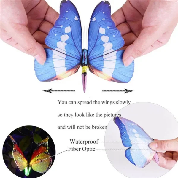 3 PCs Set | Butterfly Solar Lights Stake for Garden Pathway Decorative LED - Image 10