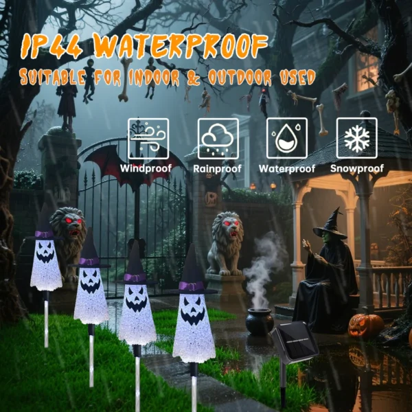 4pcs LED Halloween Ghost Pathway Lights for Outdoor Decoration - Image 3