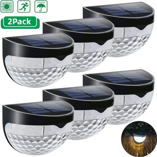 6LED Solar Staircase Lights - Waterproof Outdoor Wall Lights - Image 3