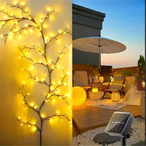 96 LED Solar Willow Vine Light for Outdoor Decor