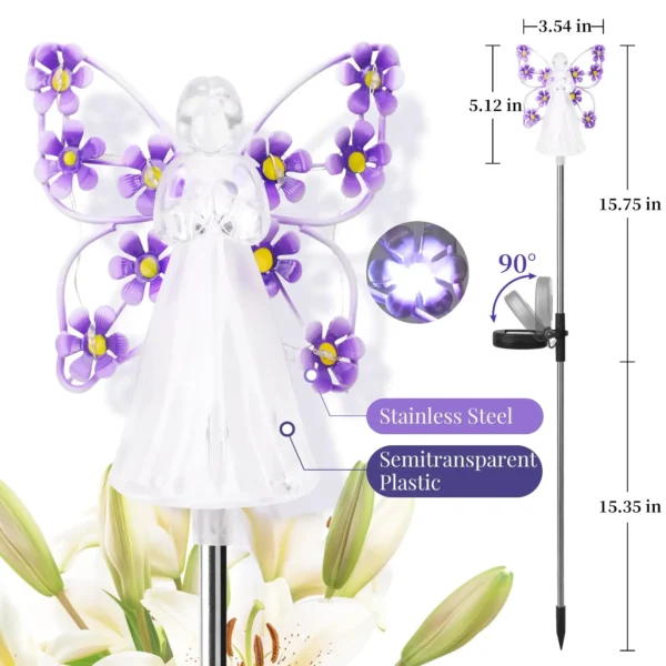 Angel Solar Landscape Lights - Waterproof Garden Decor - Image 3