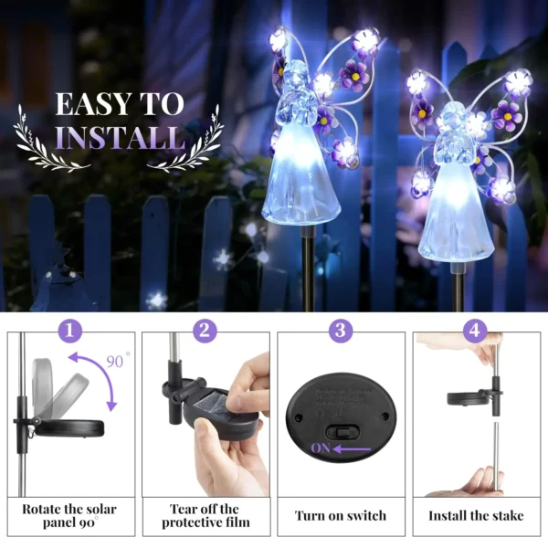 Angel Solar Landscape Lights - Waterproof Garden Decor - Image 5