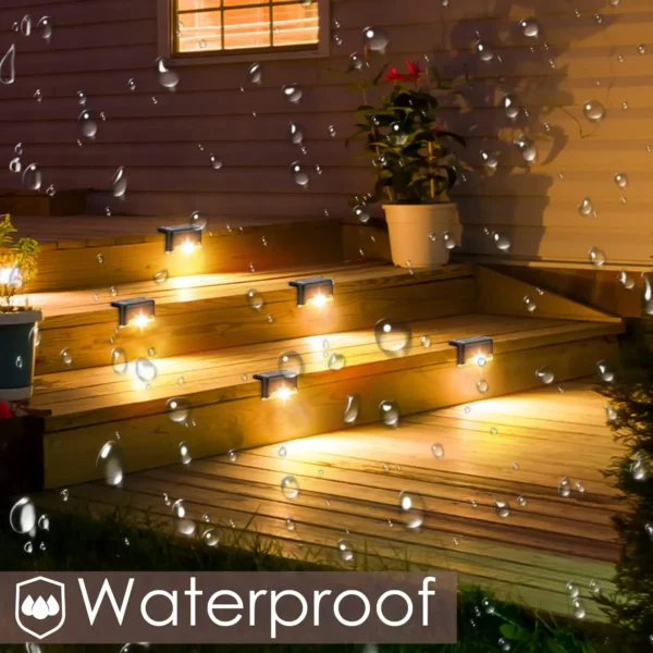 Set of 4 | Solar Deck Light | Solar-Powered Outdoor Illumination - Image 4