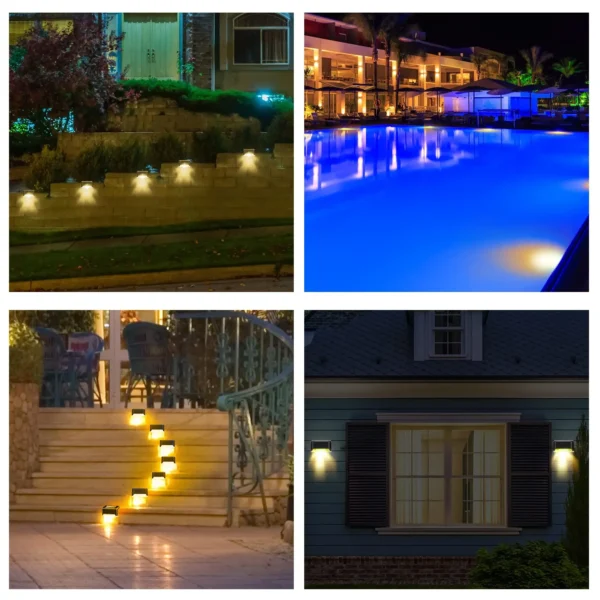Set of 4 | Solar Deck Light | Solar-Powered Outdoor Illumination - Image 5