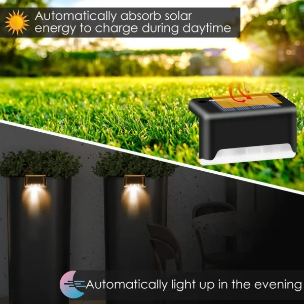 Set of 4 | Solar Deck Light | Solar-Powered Outdoor Illumination - Image 8