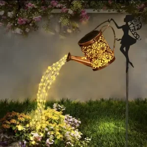 Solar Fairy Watering Can Lights - Vintage Outdoor Garden Decor