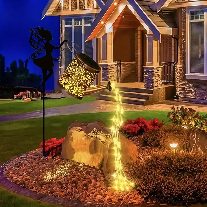 Solar Fairy Watering Can Lights - Vintage Outdoor Garden Decor - Image 4