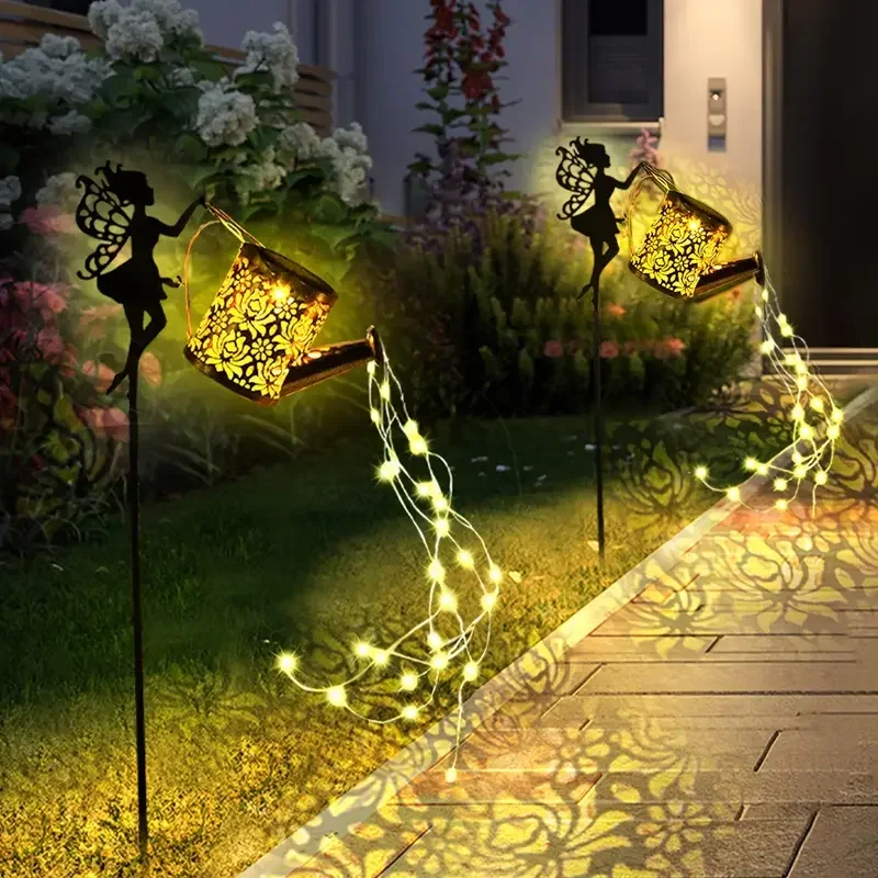 Solar Fairy Watering Can Lights - Vintage Outdoor Garden Decor - Image 5