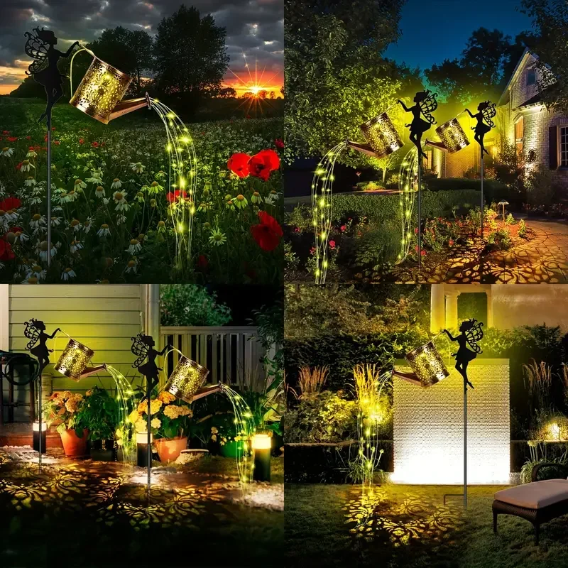 Solar Fairy Watering Can Lights - Vintage Outdoor Garden Decor - Image 6