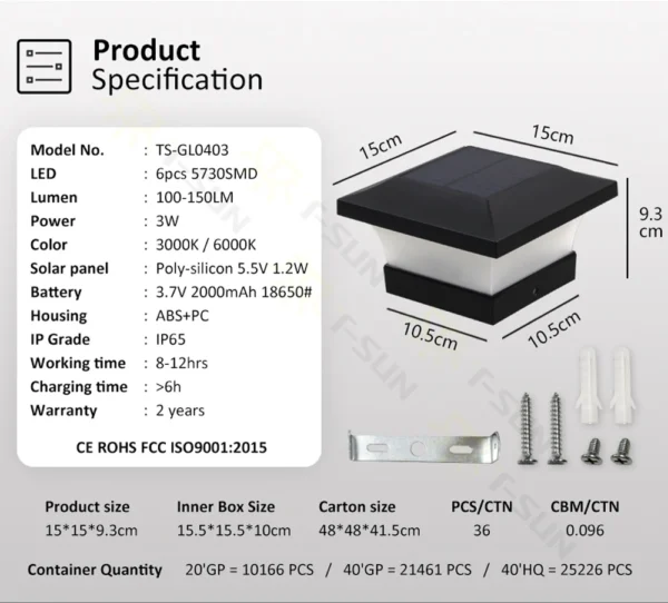 Solar Mailbox Light - Elegant Solar Fixture with Automatic Control - Image 7
