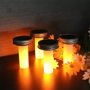 Solar Mason Jar Light - LED Flame Flickering Decorative Lights