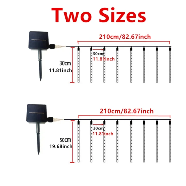 Solar Meteor Shower Lights for Holiday Decoration - 30/50cm - Image 6