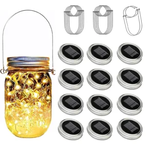 Solar Powered Mason Jar Lid Insert Fairy Lights for Decor