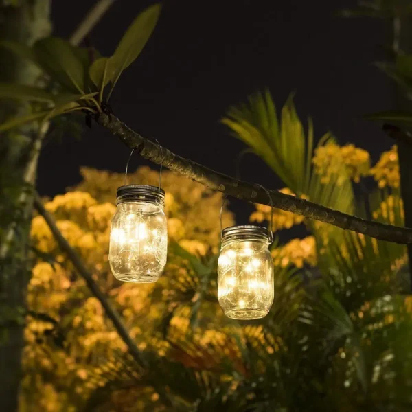 Solar Powered Mason Jar Lid Insert Fairy Lights for Decor - Image 6