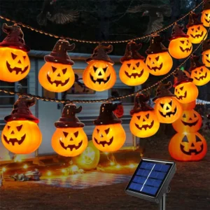 Solar Pumpkin Lights for Outdoor Halloween Decorations