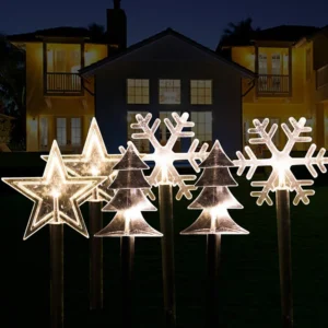 Solar Stake Light - Star Christmas Tree Snowflake for Garden Decor