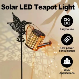 Solar Watering Can Light - Waterproof Outdoor Hanging Decoration