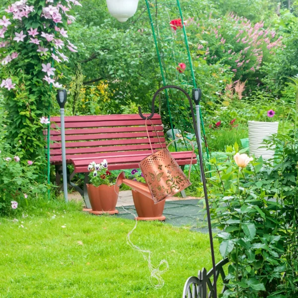 Solar Watering Kettle Light - Iron Material Garden Decoration - Image 2
