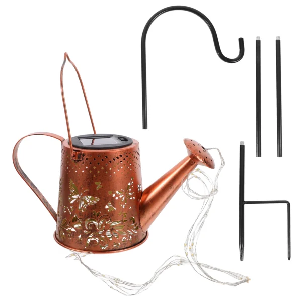 Solar Watering Kettle Light - Iron Material Garden Decoration - Image 3