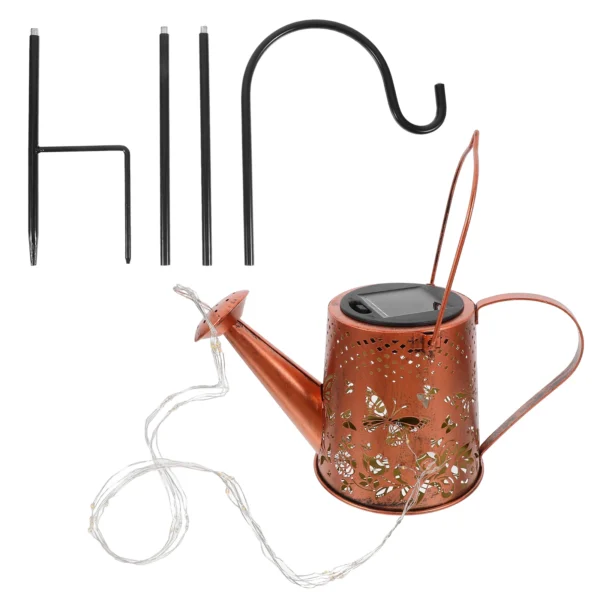 Solar Watering Kettle Light - Iron Material Garden Decoration - Image 4