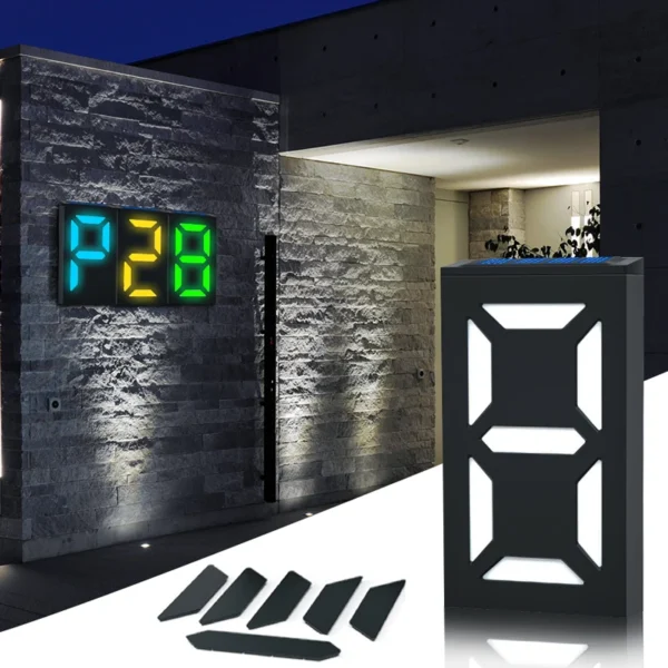 Solar House Number Light – Customizable Solar Address Plaque LED