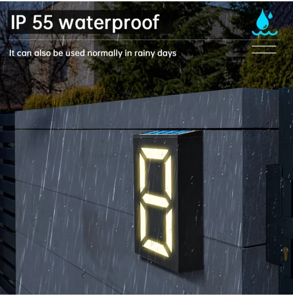 Solar House Number Light – Customizable Solar Address Plaque LED - Image 10