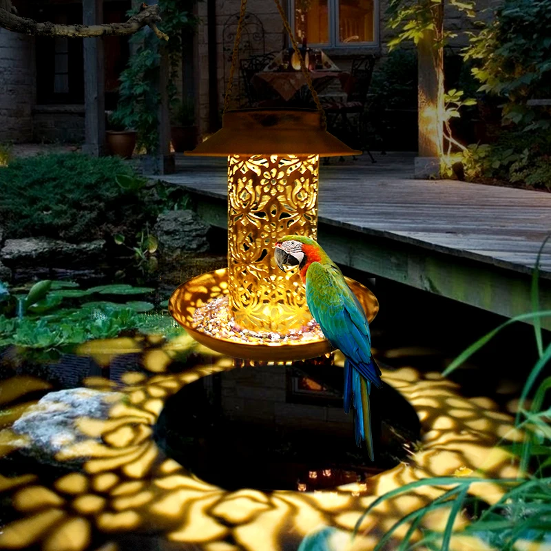 Solar Light Bird Feeder – Outdoor Decorative Lamp and Bird Feeder