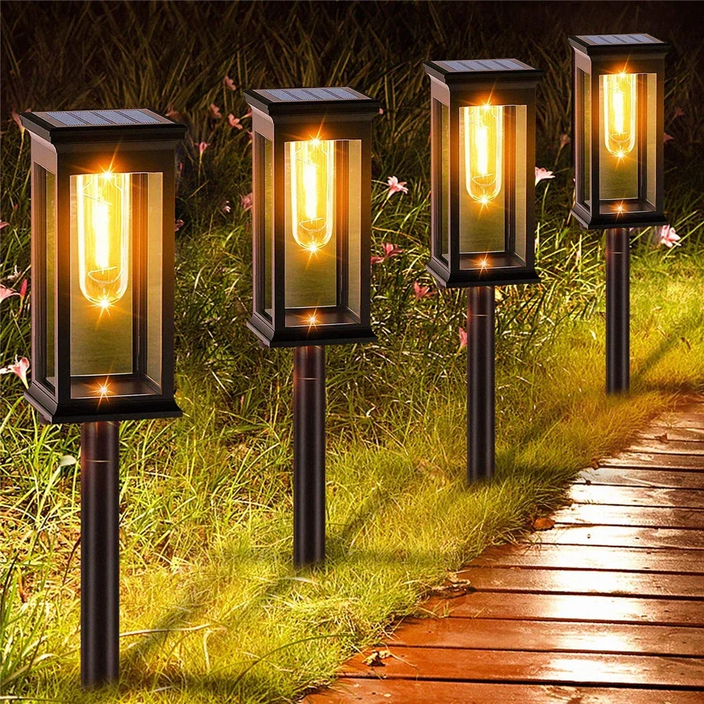 Warm White Solar Pathway Lights - Waterproof Garden Lighting