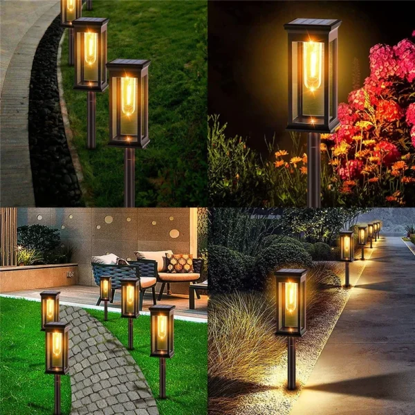 Warm White Solar Pathway Lights - Waterproof Garden Lighting - Image 4