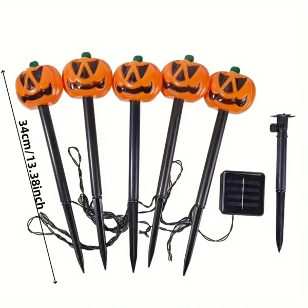 Pumpkin Solar Stake Lights for Halloween Garden Decor - Image 4