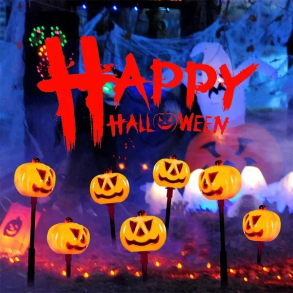 Pumpkin Solar Stake Lights for Halloween Garden Decor - Image 2