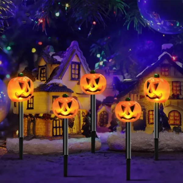 Pumpkin Solar Stake Lights for Halloween Garden Decor - Image 6