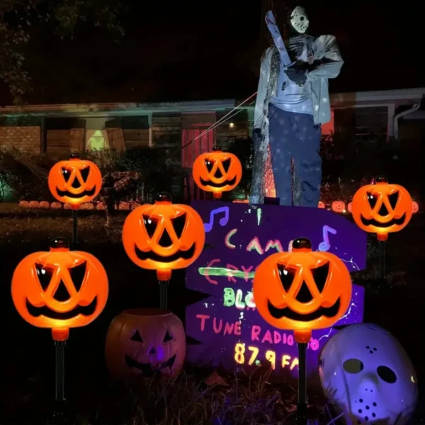 Pumpkin Solar Stake Lights for Halloween Garden Decor - Image 3