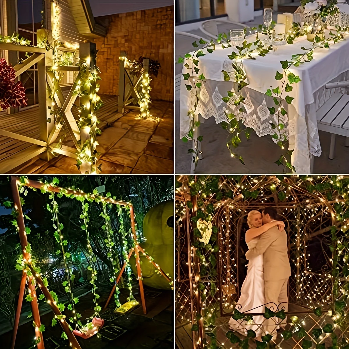 10m 100 LEDs Solar Vine String Light with 8 Modes and Ivy Leaves - Image 5