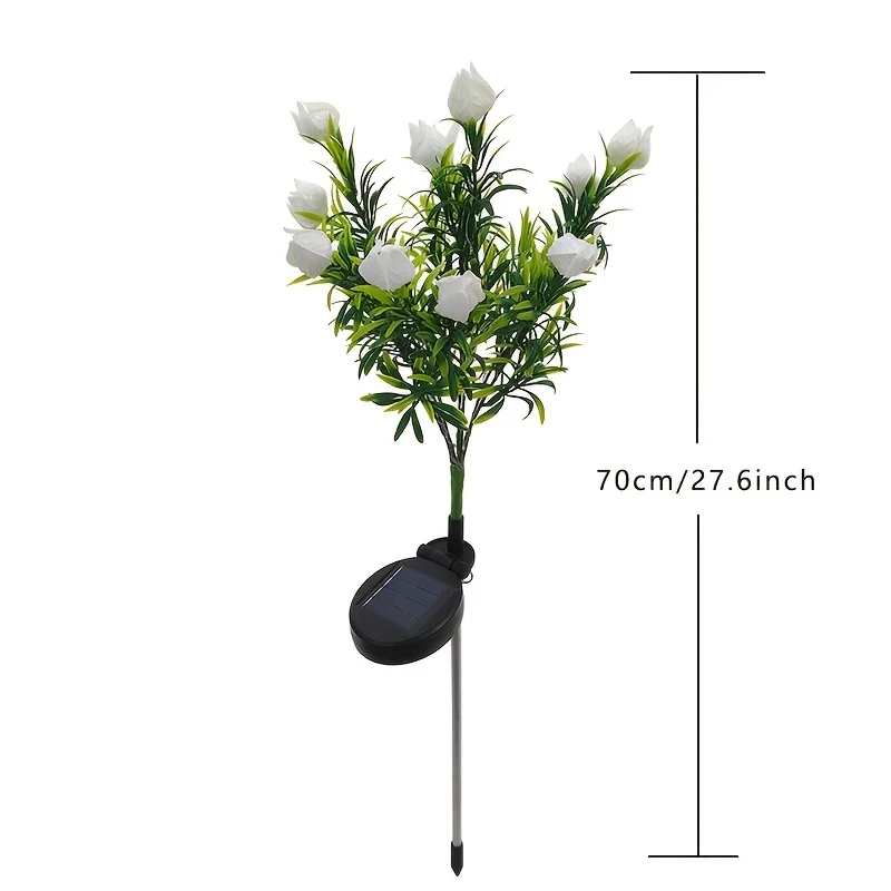 2 Pack Waterproof Solar Gardenia Flower Lights for Outdoor Decor - Image 6