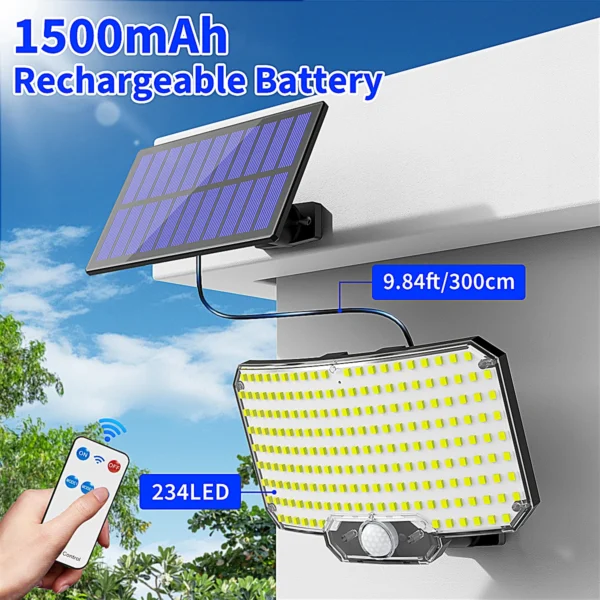 234 LEDs Solar Wall Lights with Remote Control - 3 Modes, IP65 - Image 3