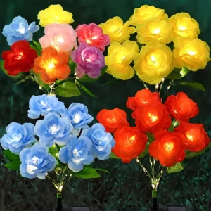 7 Head Solar Rose Decorative Lights for Garden Outdoor Decoration