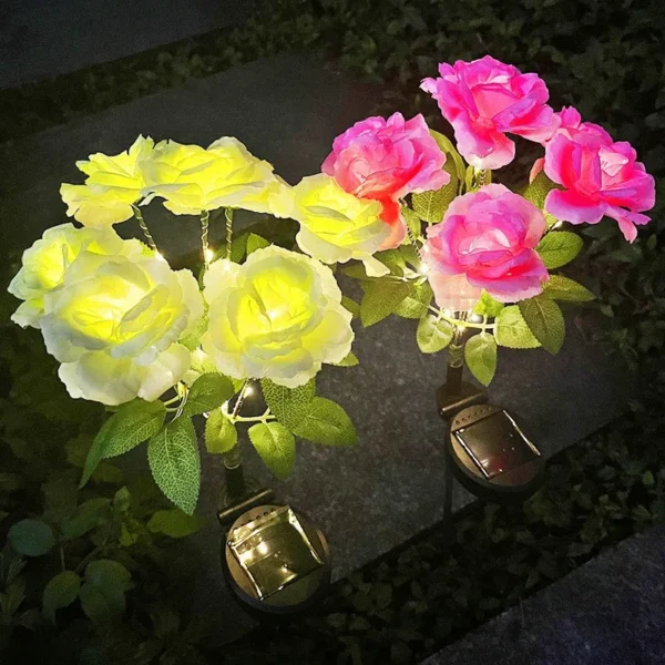 7 Head Solar Rose Decorative Lights for Garden Outdoor Decoration - Image 2