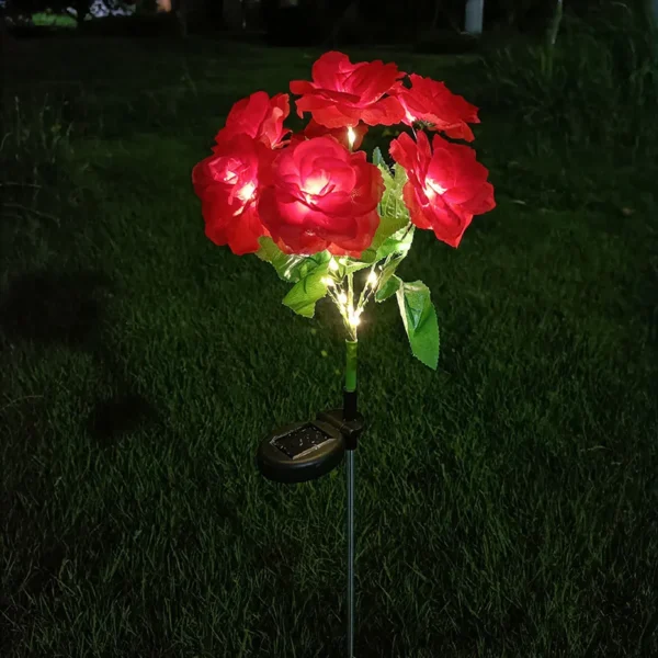 7 Head Solar Rose Decorative Lights for Garden Outdoor Decoration - Image 3