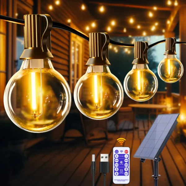 G40 Solar String Lights - Outdoor Patio LED Lights