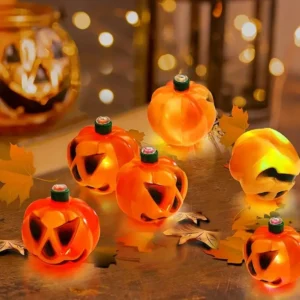 Halloween Solar Wind Chimes with 6 LED Pumpkin Lights - Waterproof