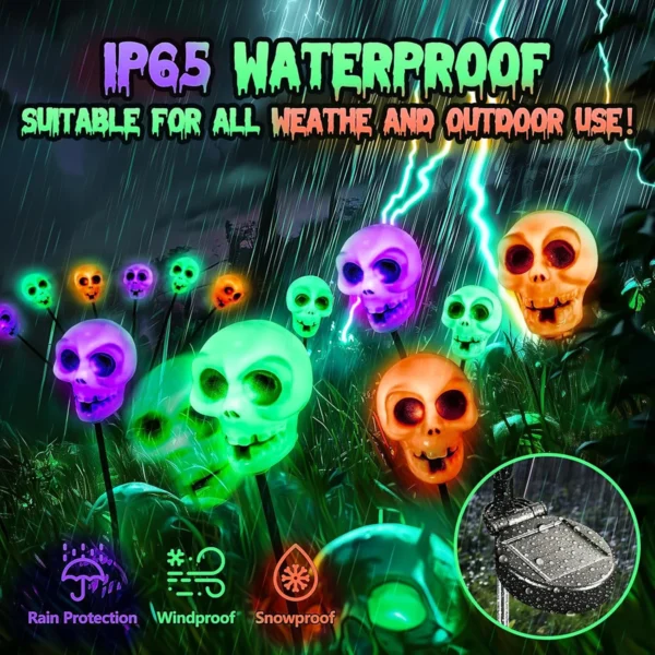 Halloween Swaying Skull Solar Firefly Light 6/12LED - Image 3